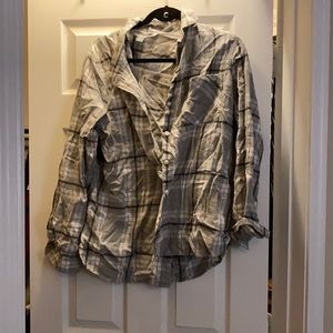 Gray and white flannel